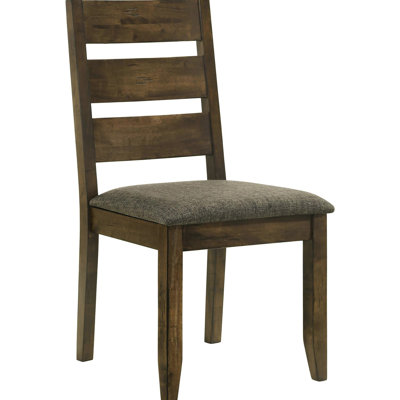 2 chaises de salle à manger en noyer musqué et gris à dossier échelle avec une touche rustique et un siège confortable (2 chaises)