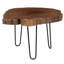 Burled Coffee Table, Black Metal Legs, Small
