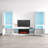 Duke 110.2" Modern Entertainment Center with Electric Fireplace, High Gloss Finish, Media Storage-78687420