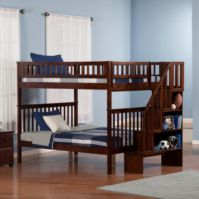 Ilariana Heavy Duty Kids Staircase Bunk Bed with Built-in Charger