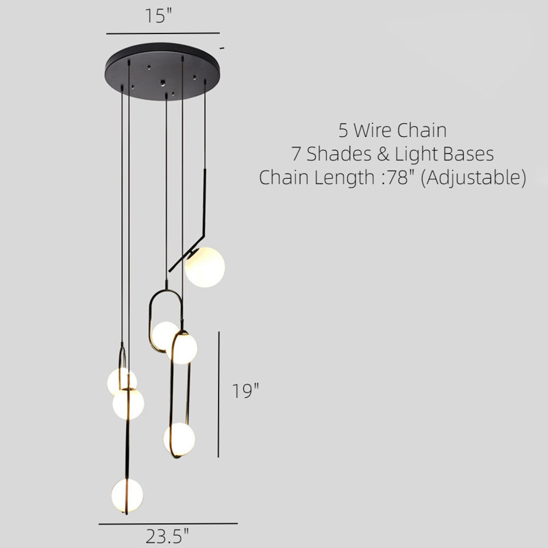 Luminaire suspendu à 7 lumières Josy