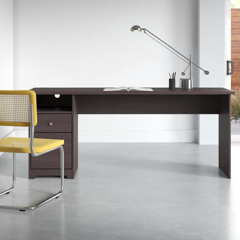 Ozro Singe Pedestal Desk, 30" H x 72" W x  23" D, Heather Gray