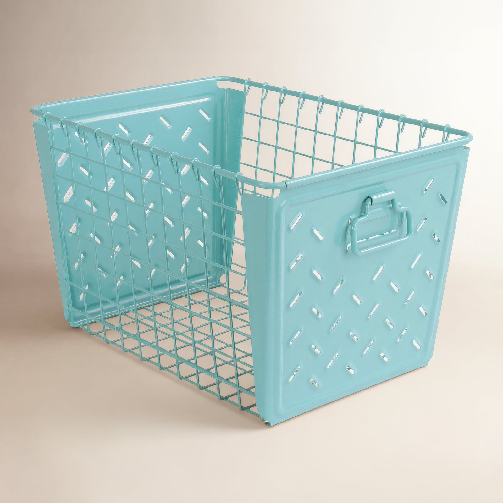 Juliana Metal Decorative Basket 1, Teal