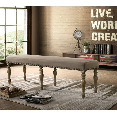 Banc rembourré en microfibre avec garniture cloutée Birmingham