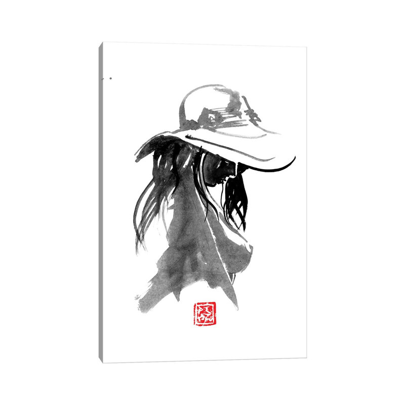 Nude With Hat by Péchane - Print on Canvas, 66.04 cm H x 45.72 cm W x 3.175 cm D, Wrapped Canvas