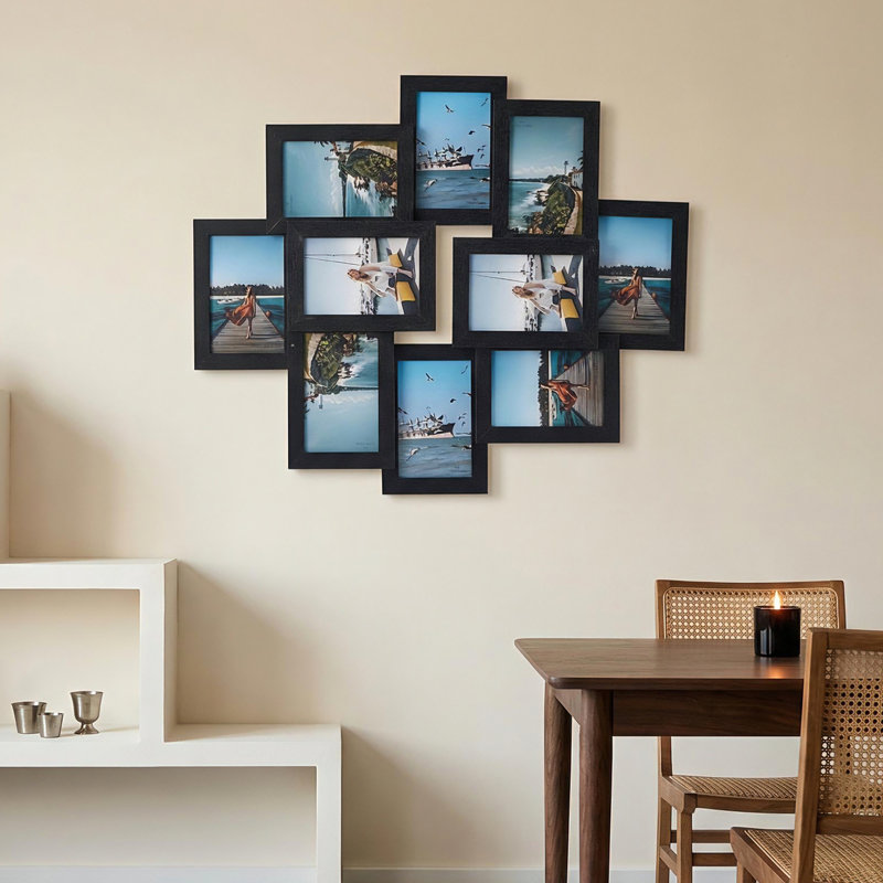 Engineered Wood Picture Frame, Black, 10pcs