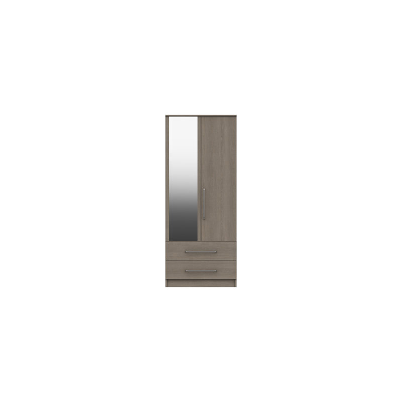 Bushnell 2 Door Manufactured Wood Wardrobe, Grey