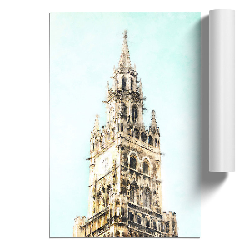 Marienplatz Town Hall In Germany - No Frame Print, 30cm H x 21cm W x 0.1cm D