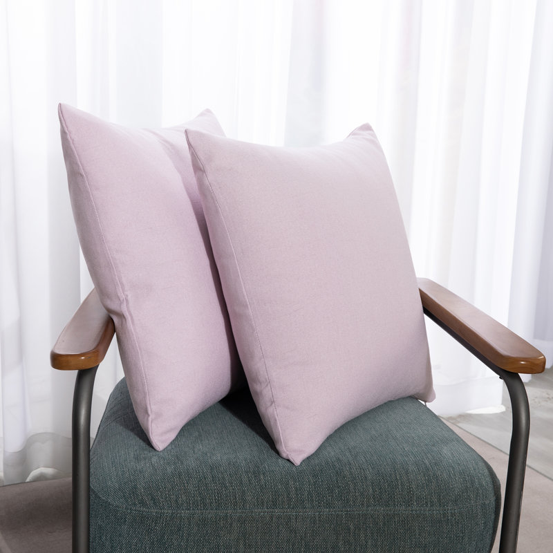 Cynne Square Throw Pillow Cover, Baby Pink, 65cm H x 65cm W x 1cm D