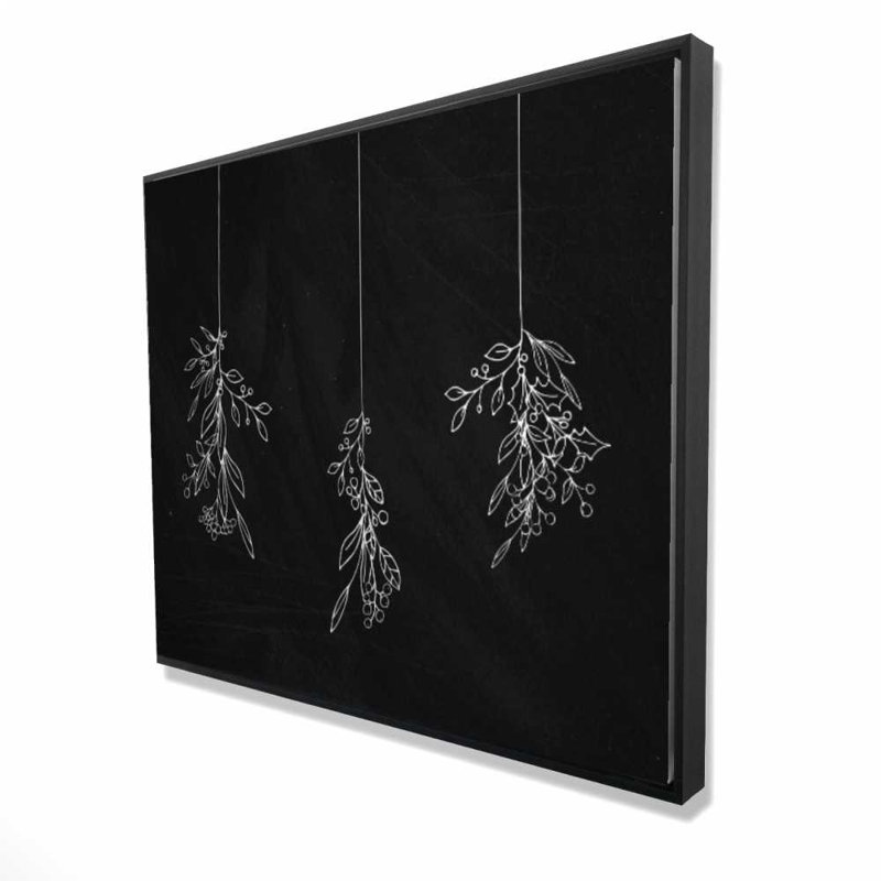 Mistletoe Black & White Framed Canvas | Holiday Home Decor, 61.25" H x 49.25" W