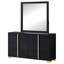 Commode 6 tiroirs avec miroir noir