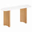 Console étroite, table d'entrée avec plateau ovale en faux marbre-2044272863