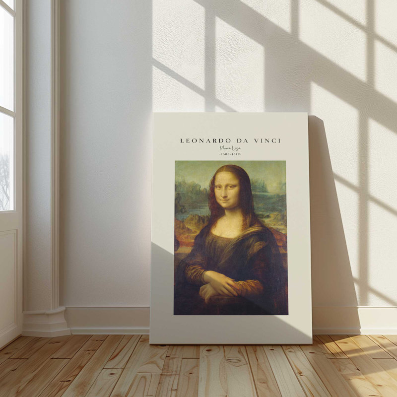 La Joconde de Léonard de Vinci v2, Toile tendue, H 12 po x l 8 po x P 1,25 po