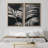 Black White Palm Tree Leaf Minimalist Artwork Neutral Decor Framed Canvas 2 Pieces Print Wall Art-92285555-92285558-119463622