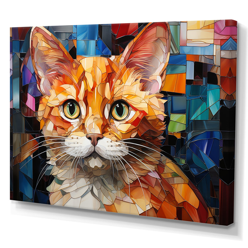 Abstrait Munchkin Marvel - Portrait de chat, impressions sur toile, H 24 po x l 32 po x P 1 po, Toile tendue