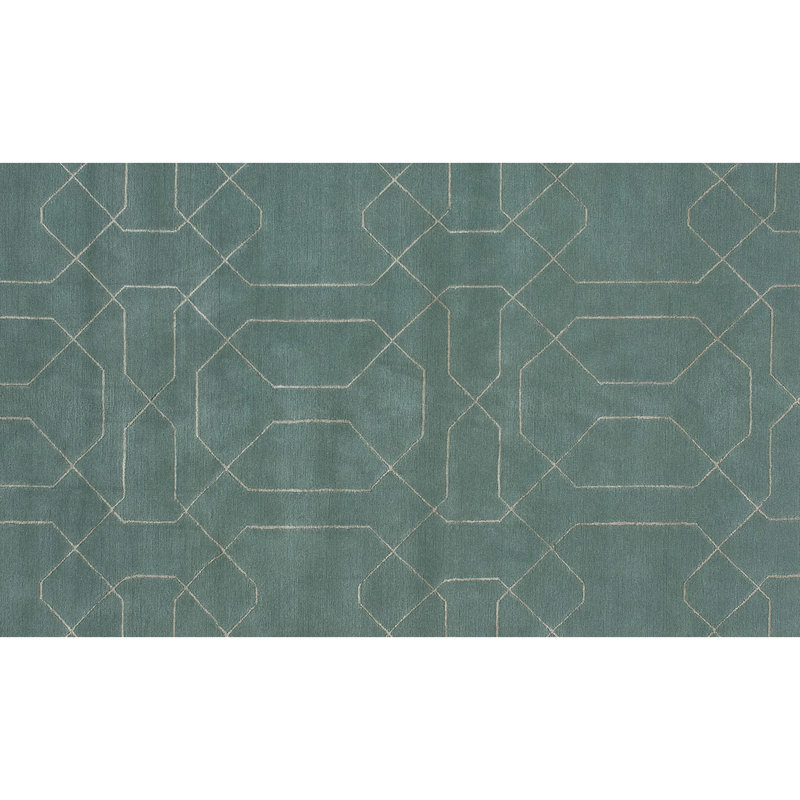 Geometric Area Rug in Light Blue, Rectangle 6' x 9'