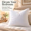 Ensemble de 1 coussin carré carré blanc 100% coton, 50% duvet et 50% plumes, tailles multiples-93653131