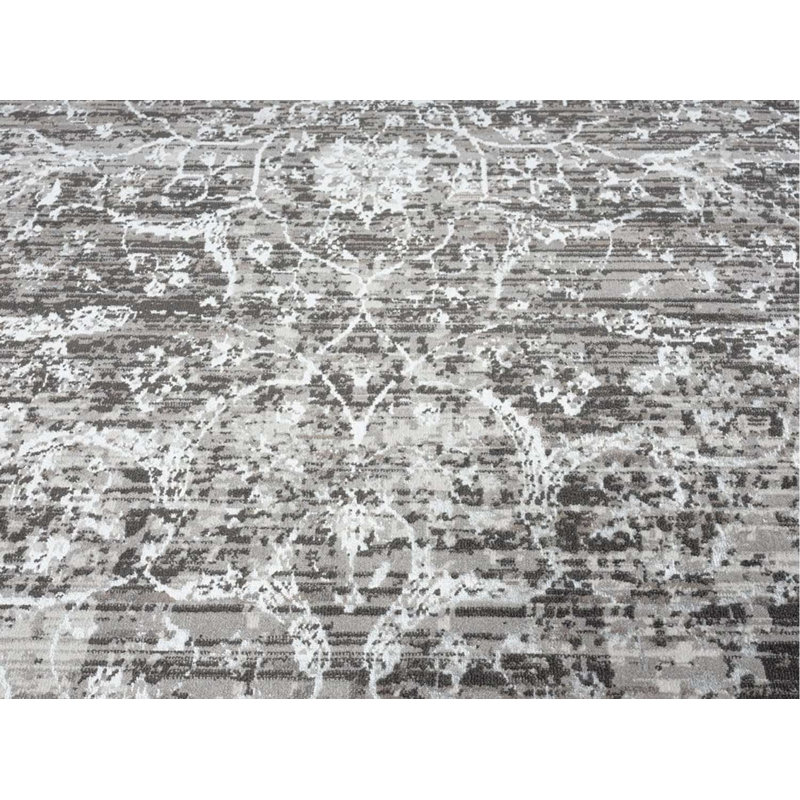Tapis floral en polypropylène tissé à la machine Iride, Tapis de couloir 2 pi 7 po x 13 pi