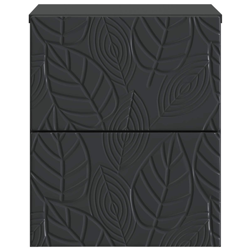 34.5cm W Composite Bedside Table, Black