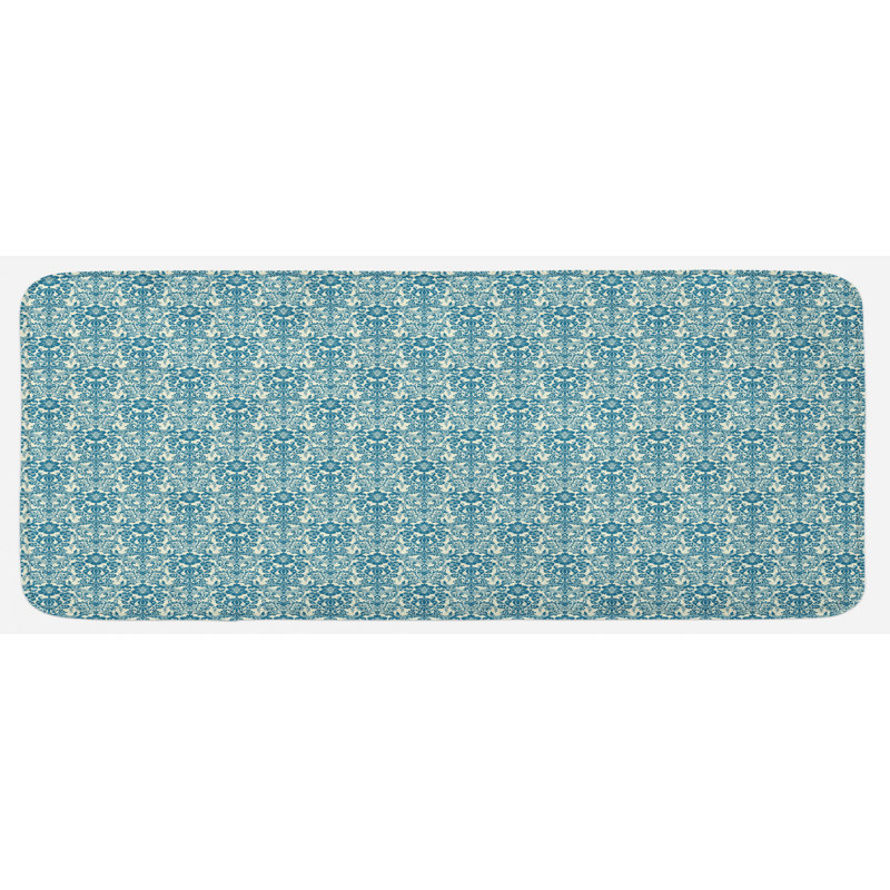 Traditional Floral Synthetic Kitchen Mat