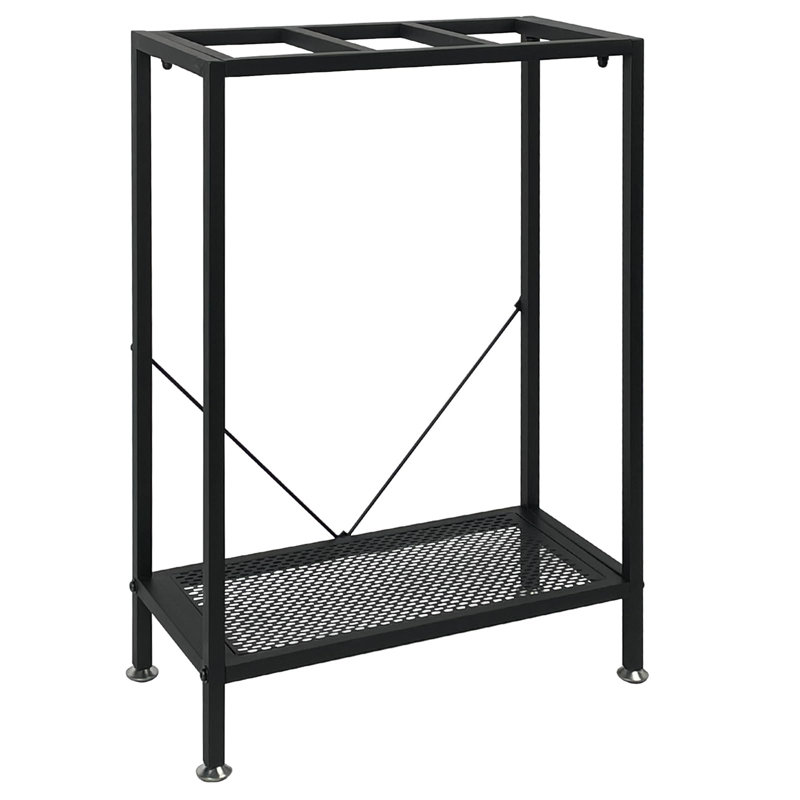 Black Metal 10 Gallon Aquarium Stand with Storage Shelf