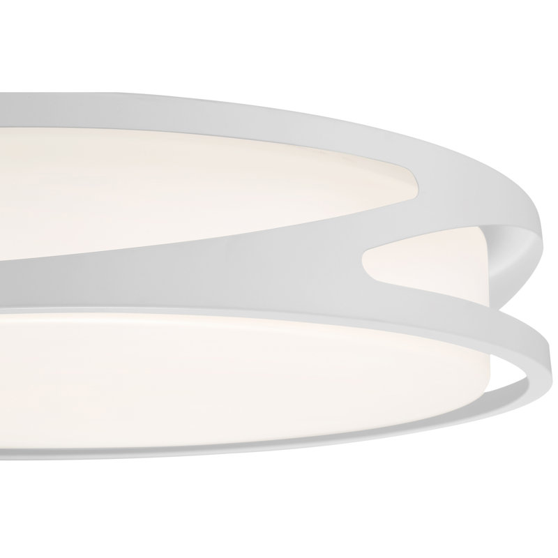 White Modern Glass LED Flush Mount Light