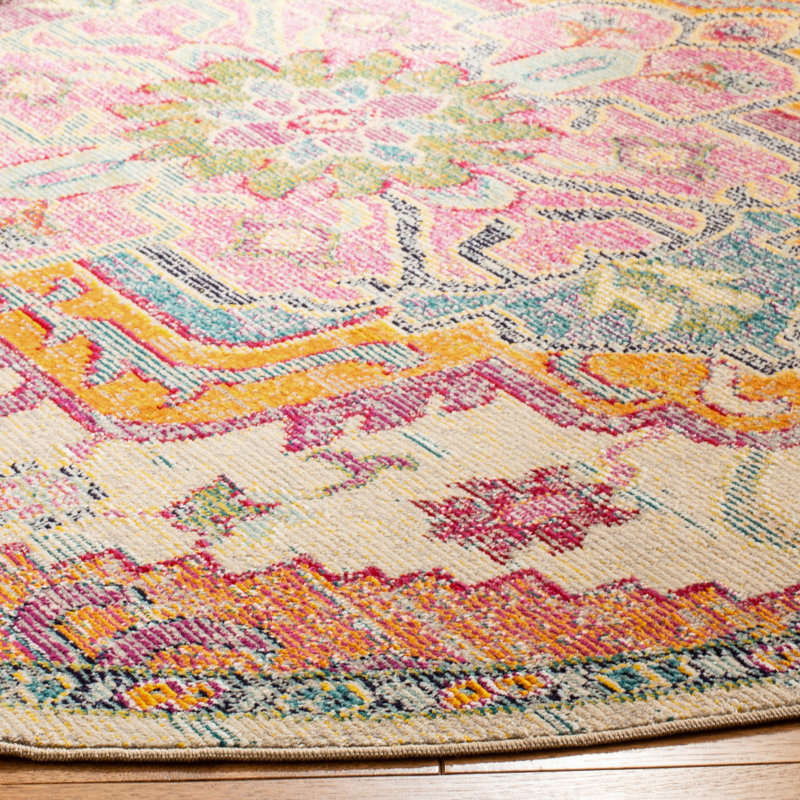 Gonzalez Crystal Performance Oriental Rug, Round 7'