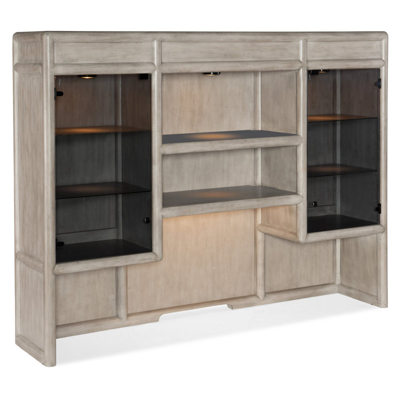 Gray Mink Lighted China Cabinet with Smoked Glass Doors