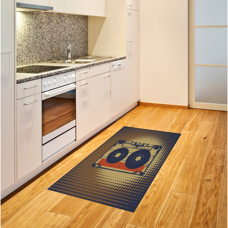 Tapis décoratif rétro en fibres à haute densité, Rectangle 2 pi 7 po x 5 pi