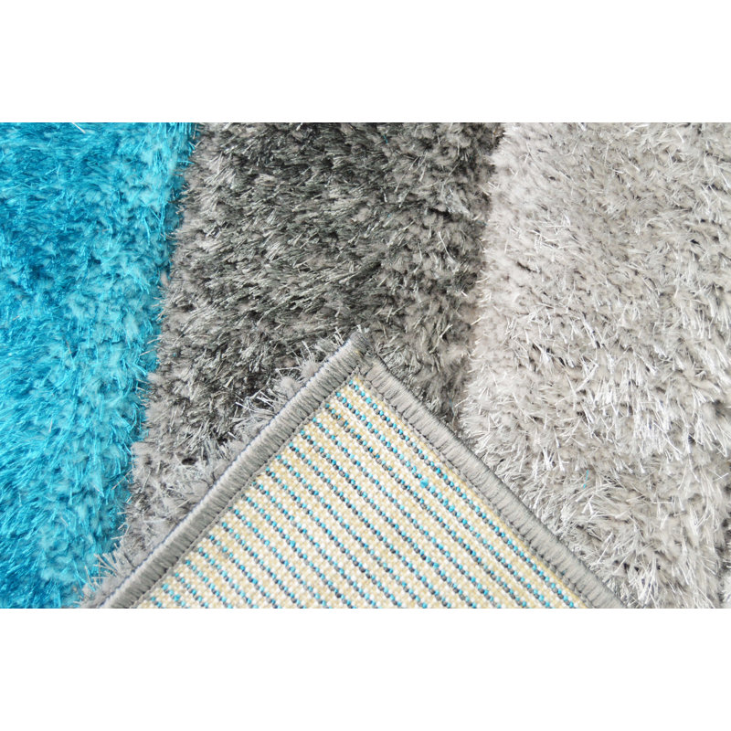 Tapis turquoise Farhaan, Rectangle 5 pi 2 po x 7 pi 5 po
