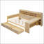 Lit de jour double avec tablettes de rangement, tiroirs de rangement et bureau d'étude-118457630