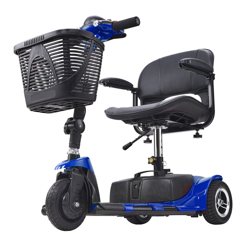 Scooter de mobilité pliable à 3 roues pour adultes et aînés, scooter électrique robuste avec une autonomie de 19 km, fauteuil roulant tout-terrain avec une capacité de franchissement de pente de 9°, capacité de charge de 120 kg