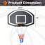 Panier de basketball mural, dossier incassable de 28,5 x 18 pouces, cercle pliable, cercle durable et filet résistant aux intempéries pour une utilisation intérieure et extérieure