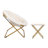 Oversize Portable Faux Fur Folding Saucer Moon Chair with Folding Ottoman-2097722490-2097748749