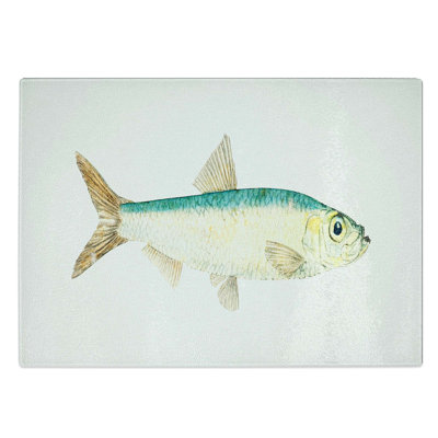 Glass Illustration of A Pilchard by F.E. Clarke Chopping Board