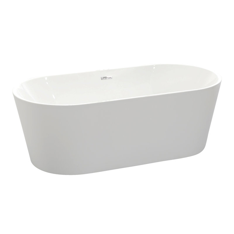 Chand Series 67'' White Freestanding Acrylic Bathtub