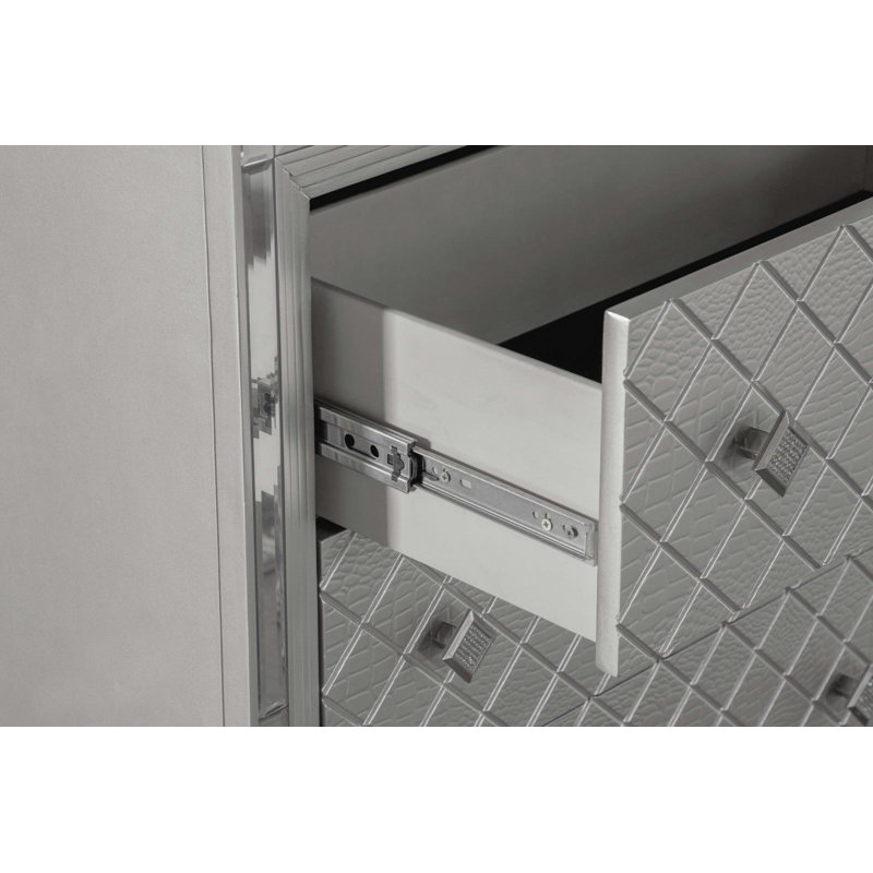 Commode à 5 tiroirs 36,5 po Bayles, Argent