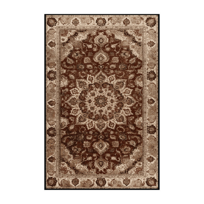 Tapis brun lavable à la machine, Tapis de couloir 2 pi x 4 pi