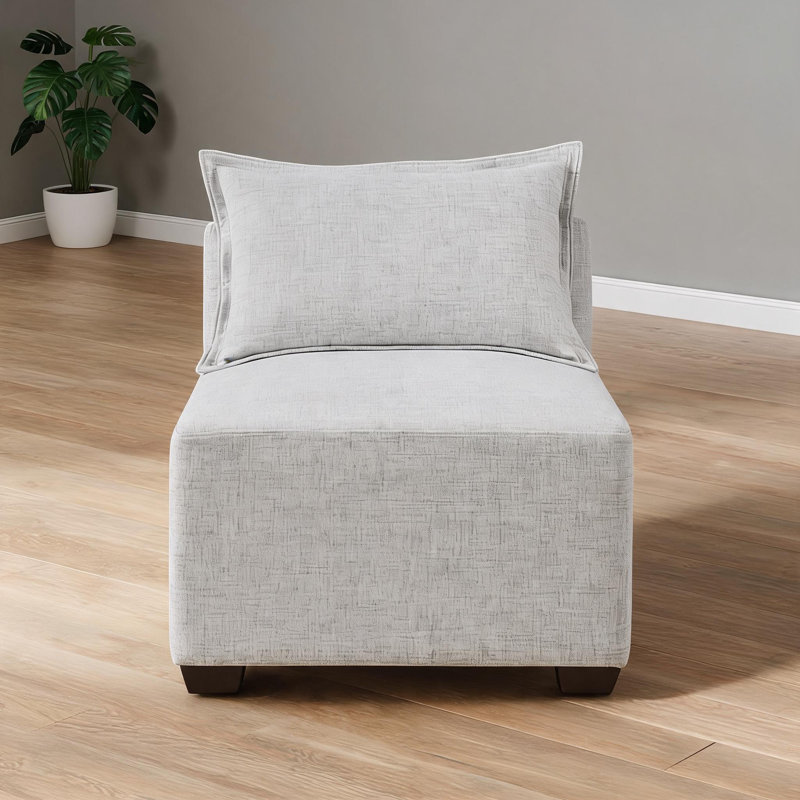 Chaise sans accoudoirs modulaire en polyester doux beige, sièges d'appoint modernes et personnalisables pour le salon
