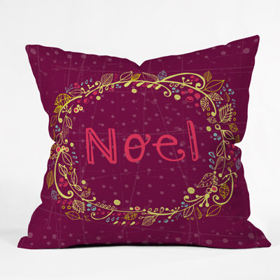 Noel Wreath Indoor/Outdoor Throw Pillow