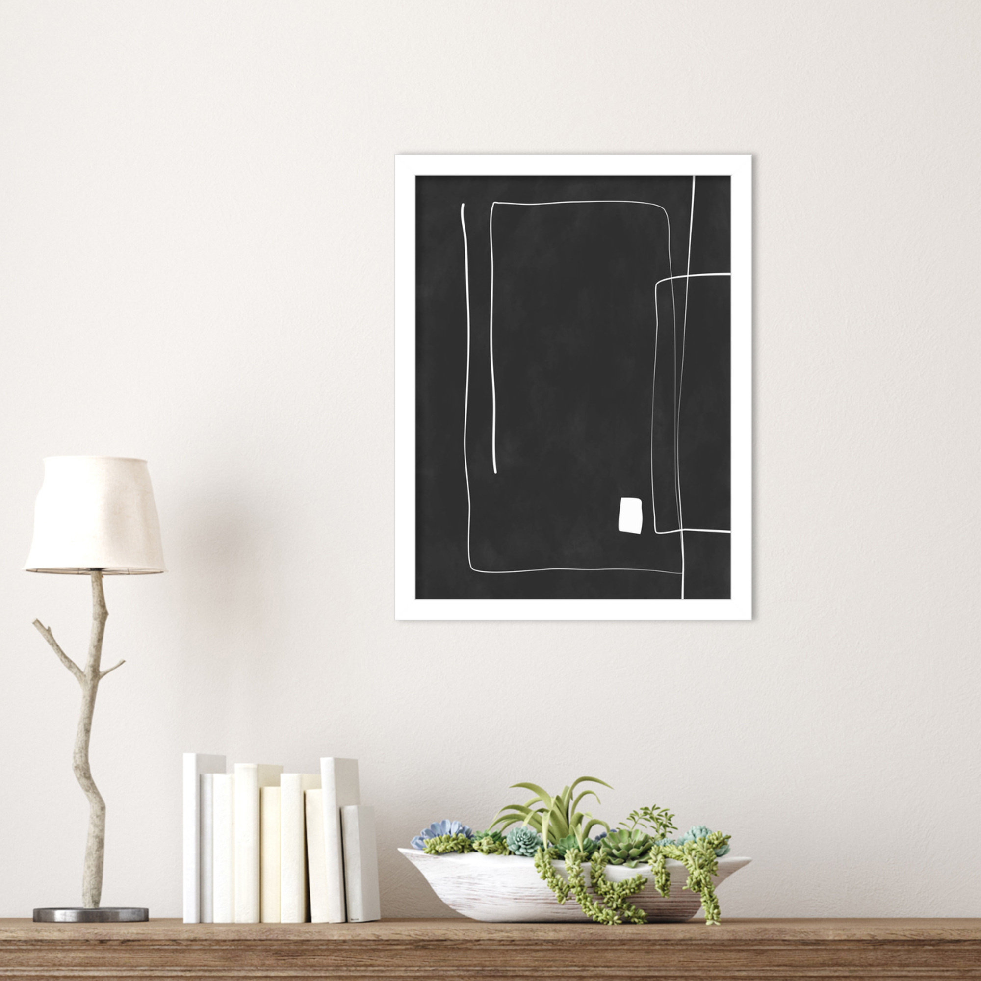 Black And White 36 by Elena Ristova, 17" H x 13" W, White