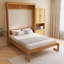 Lit escamotable en bois massif avec armoire à lit escamotable avec 1 tablette de rangement latérale-1002019978-1002019982