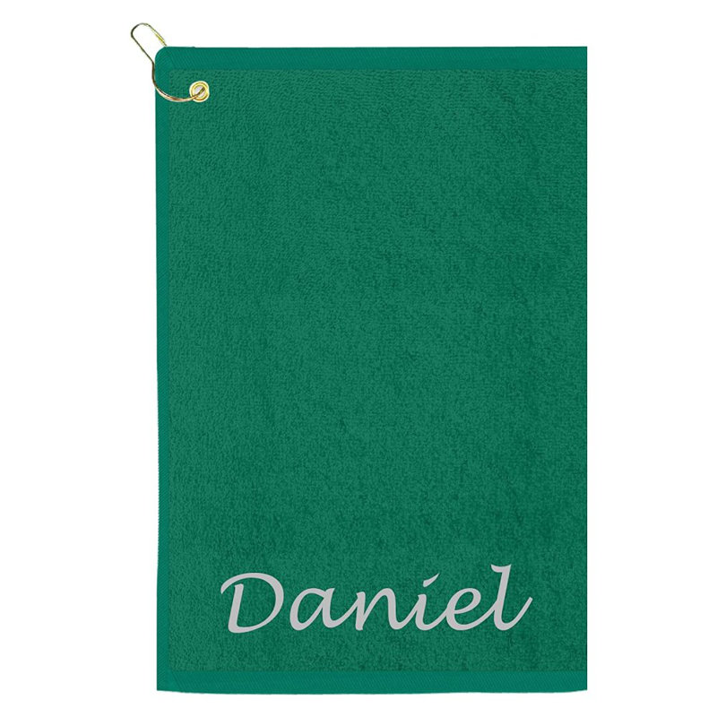 Cotton Embroidered Golf Towels Kitchen Towel, Hunter Green, Yes