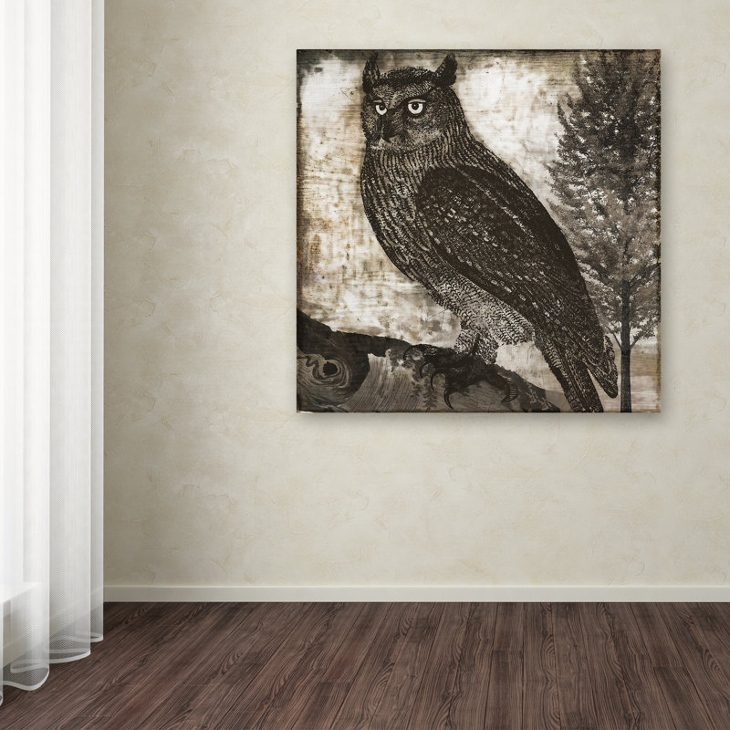 «Owl 2» par Jadaya, impression sur toile tendue, H 14 po x l 14 po x P 2 po
