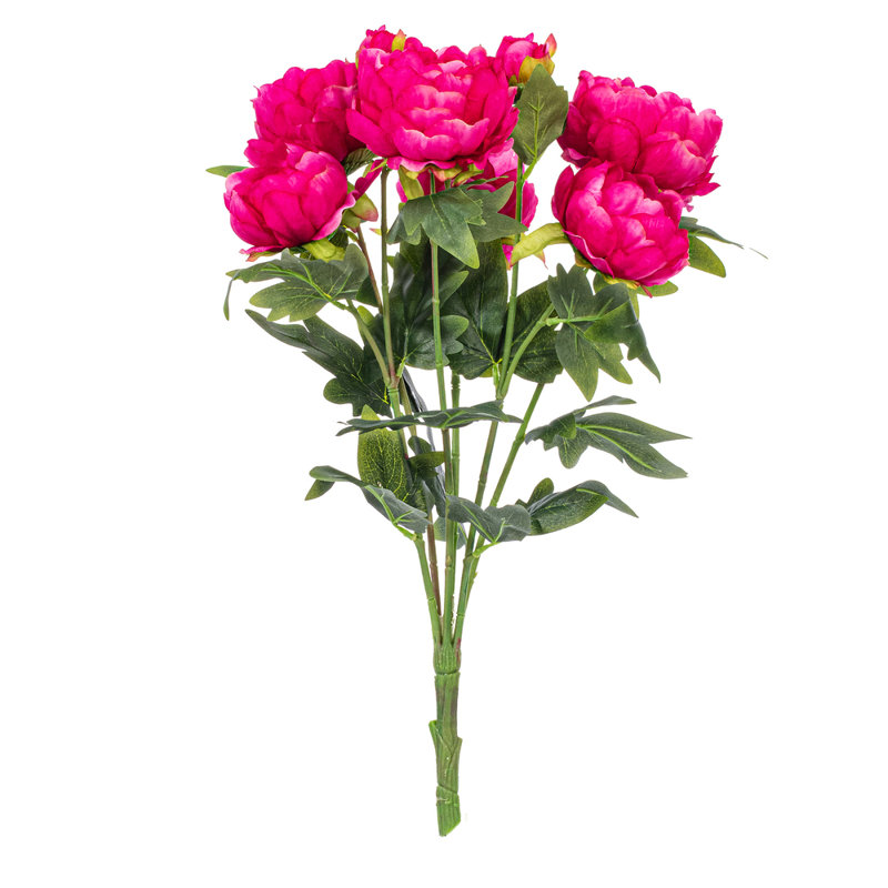 Artificial Peony Bush, Fuchsia