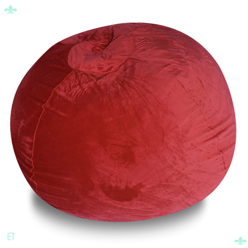 Fauteuil à billes Ben Velvet, Velours rouge, H 39 po x l 56 po x P 56 po 