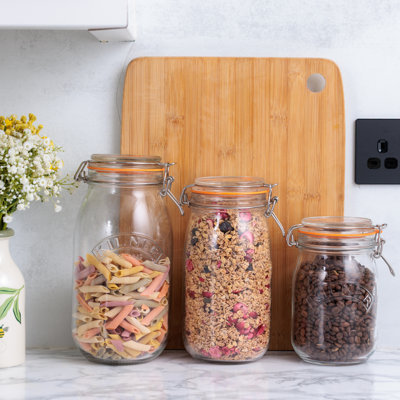 Round Clip Top Jars - Set Of 3 (34Oz, 51Oz, 68Oz)