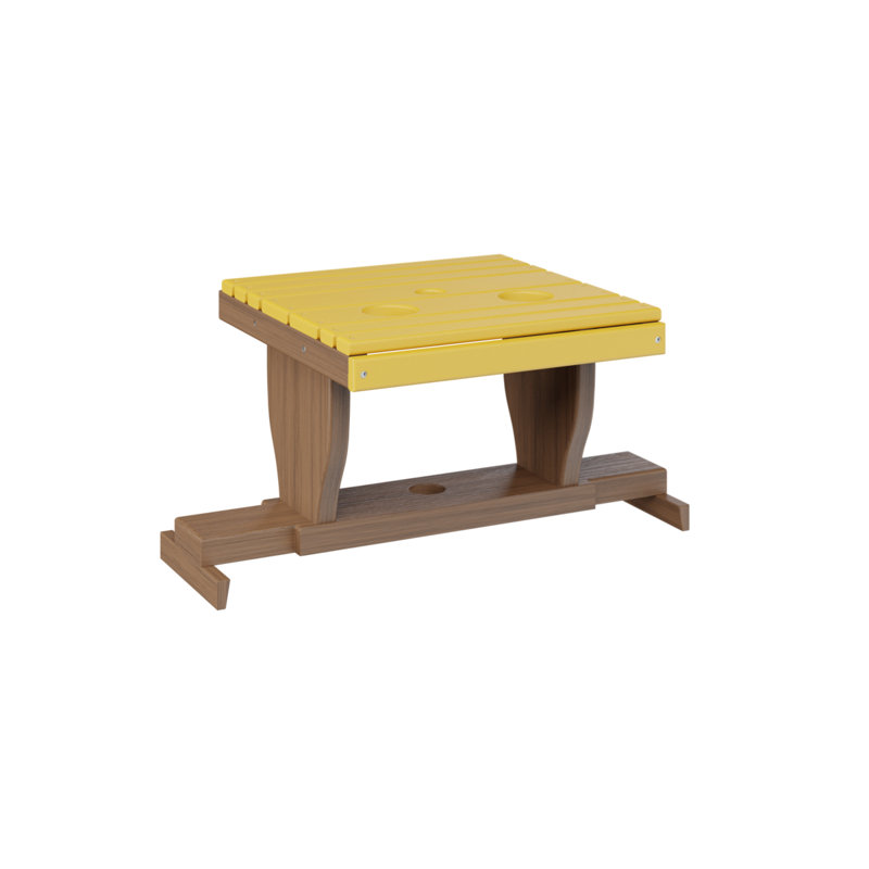 Outdoor Rectangle Side Table, Antique Mahogany, Sunburst Yellow