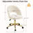 Hollow-Out Back Leisure Upholstered Accent Chair with Gold Metal Base Height Adjustable  Cute Upholstered Office Chair Vanity Chair with Wheels-1336424731-1336424729