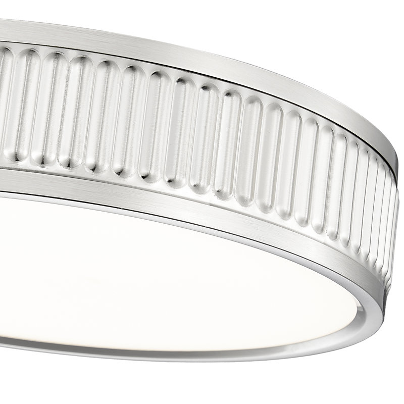 Plafonnier encastré 1 lumière 12,75 po Joanie, Nickel brossé